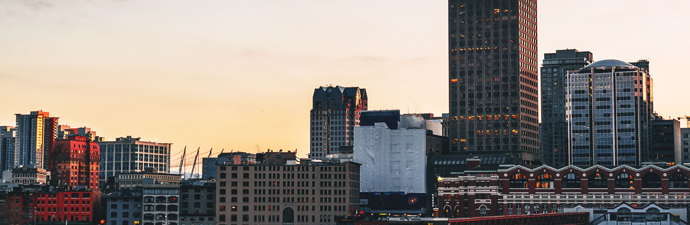 A picture of a city buildings in Canada