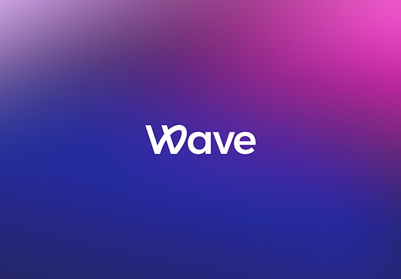 A blue and purple background with the word wave on it.