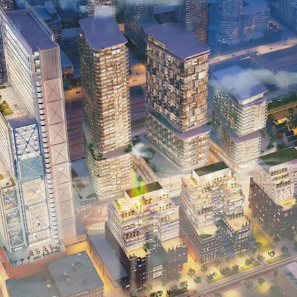 Deltera - condos exterior, birds-eye-view (gray overlay)