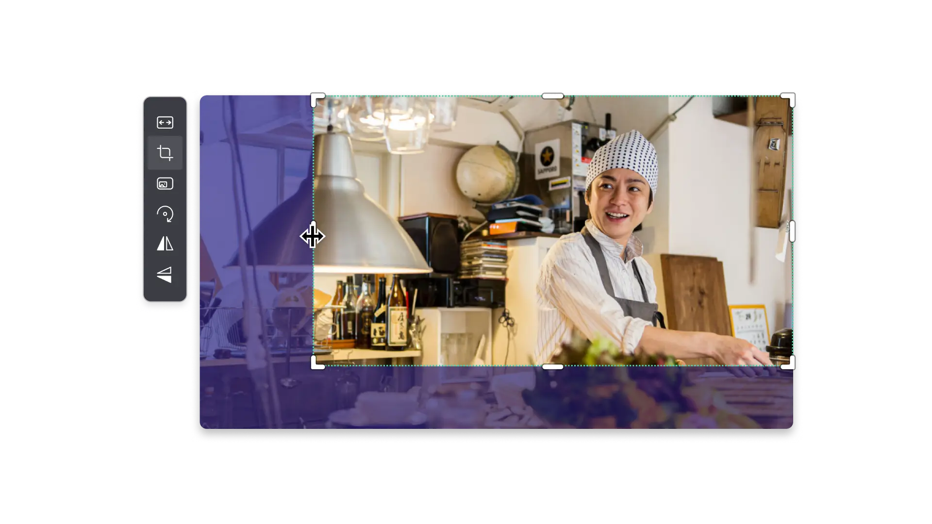 An image of a user resizing a video.