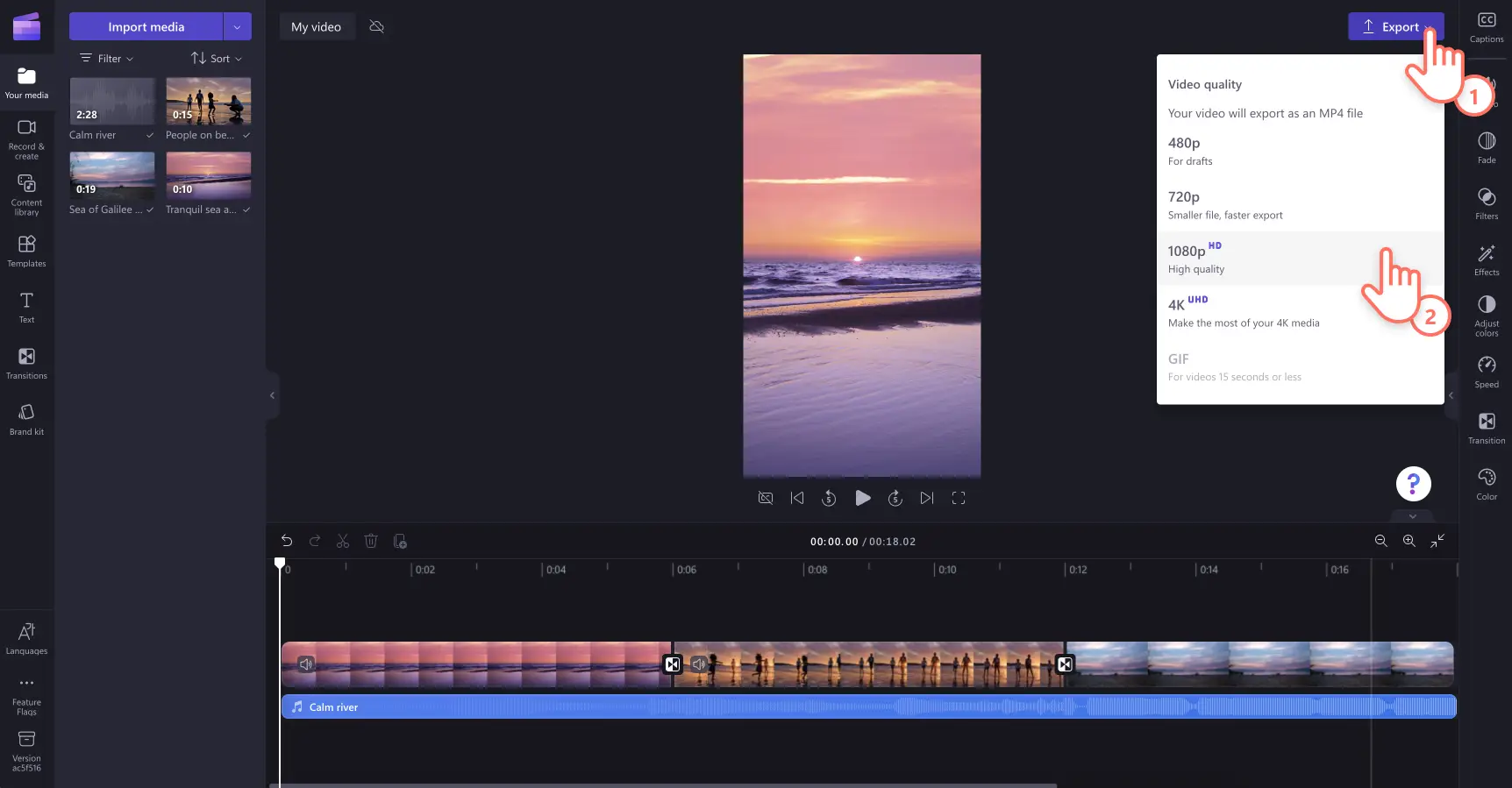 An image of a user saving their video.