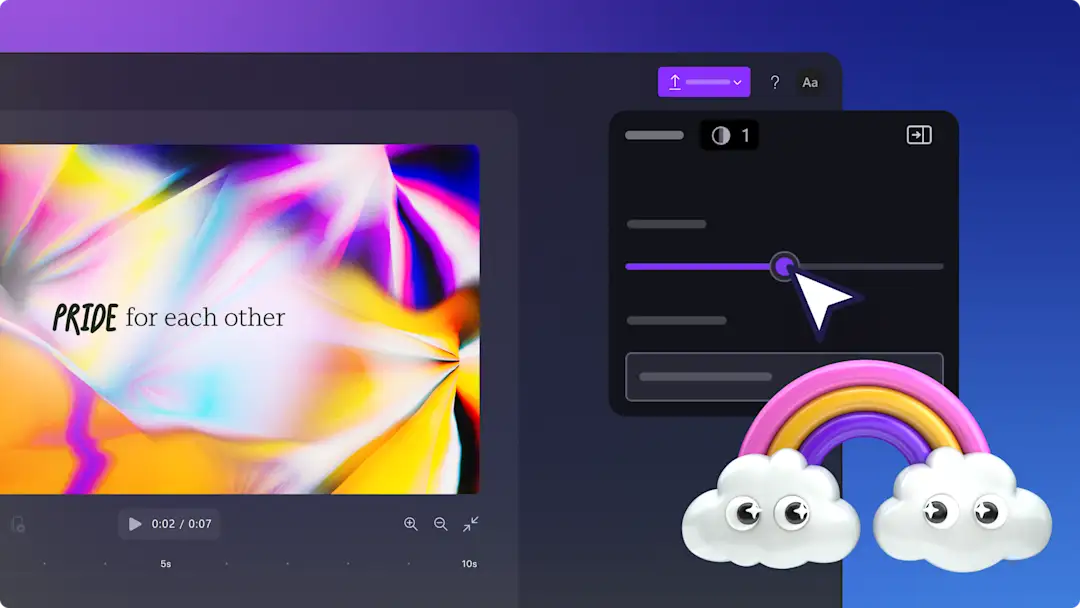 A user creating a video for Pride Month using Clipchamp video editor.