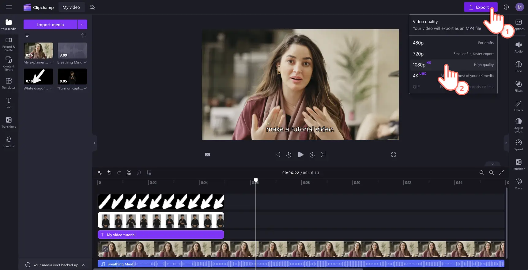 ユーザーが動画を保存する様子の画像。