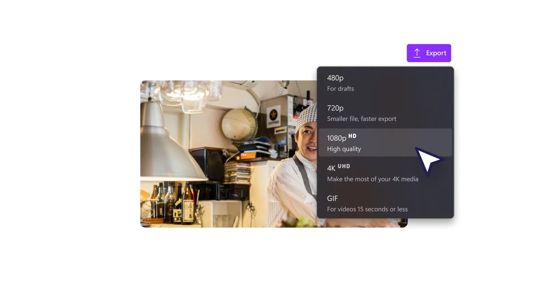 An image of a user saving a video.