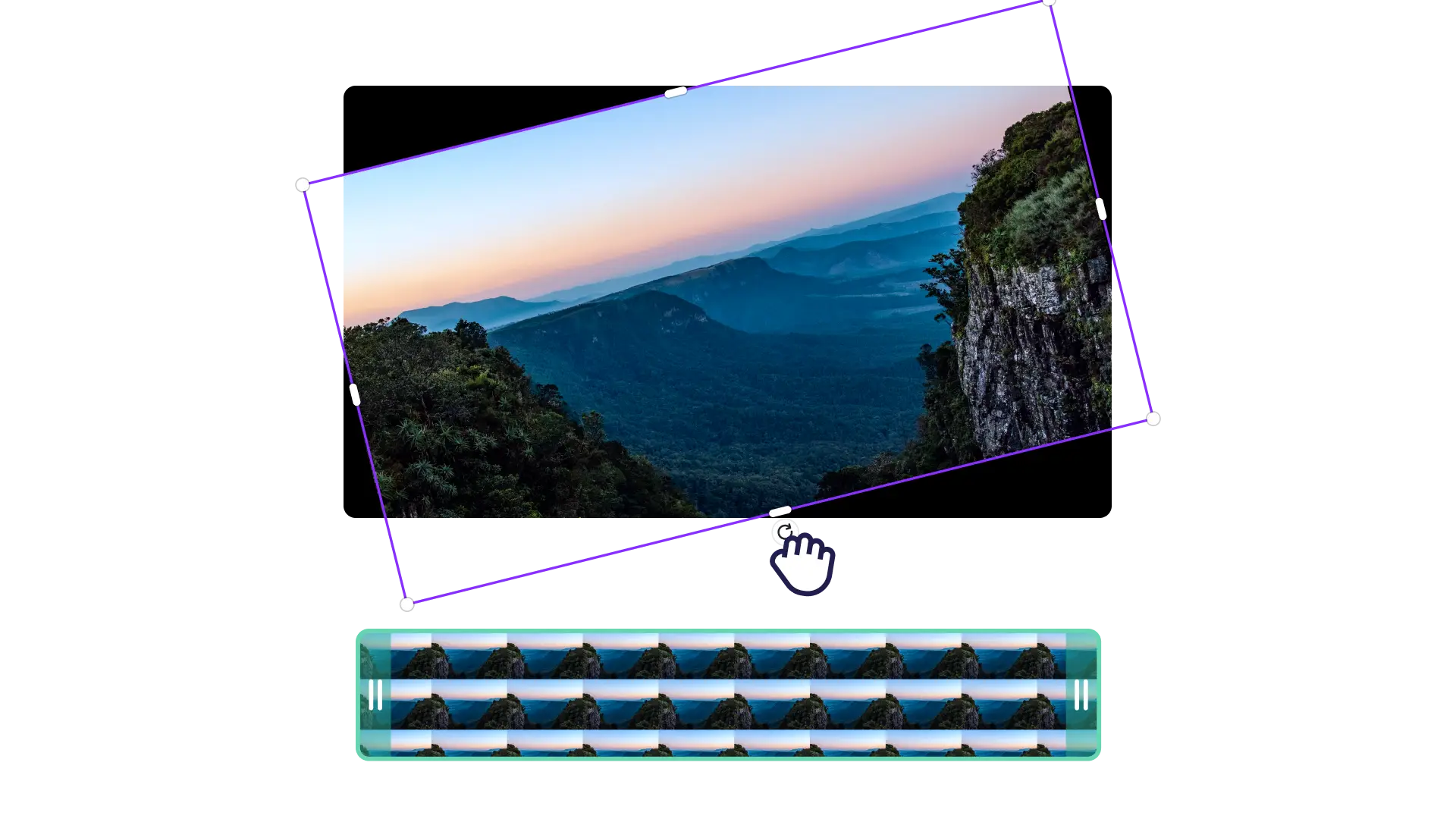 User freely rotating a video in Clipchamp