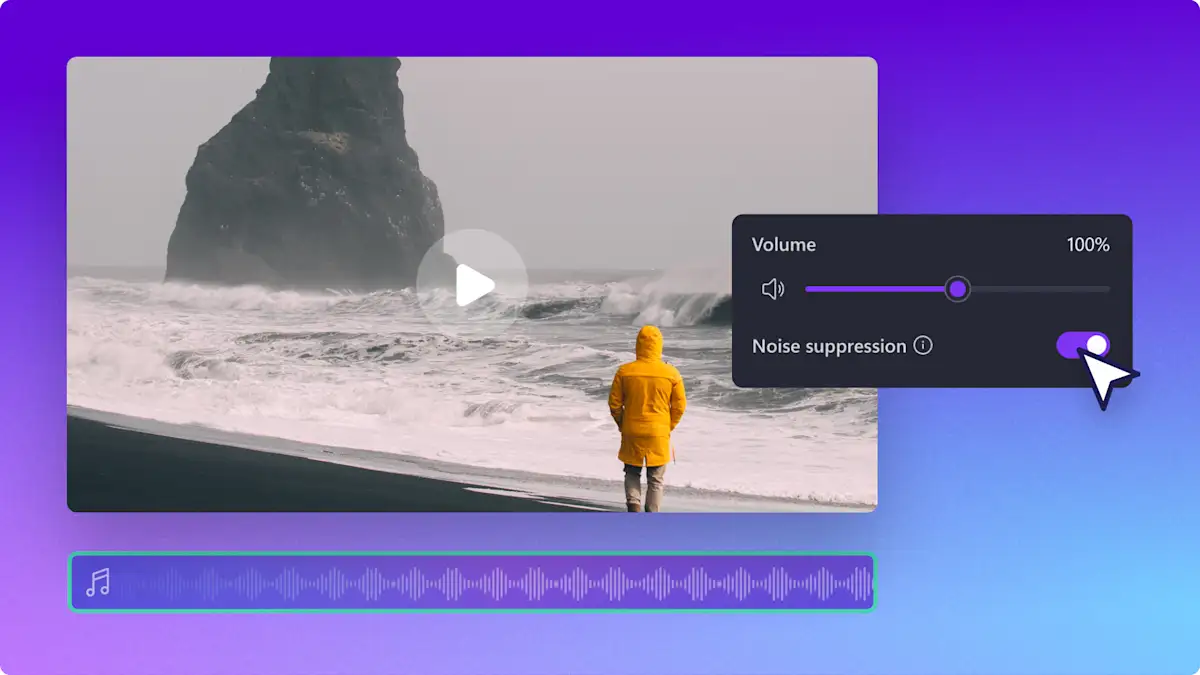 An image of the noise suppression tool in Clipchamp.