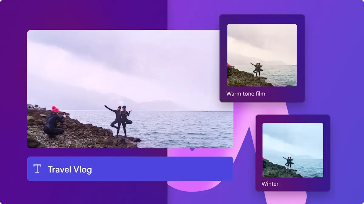 A user selecting video filters inside Clipchamp.