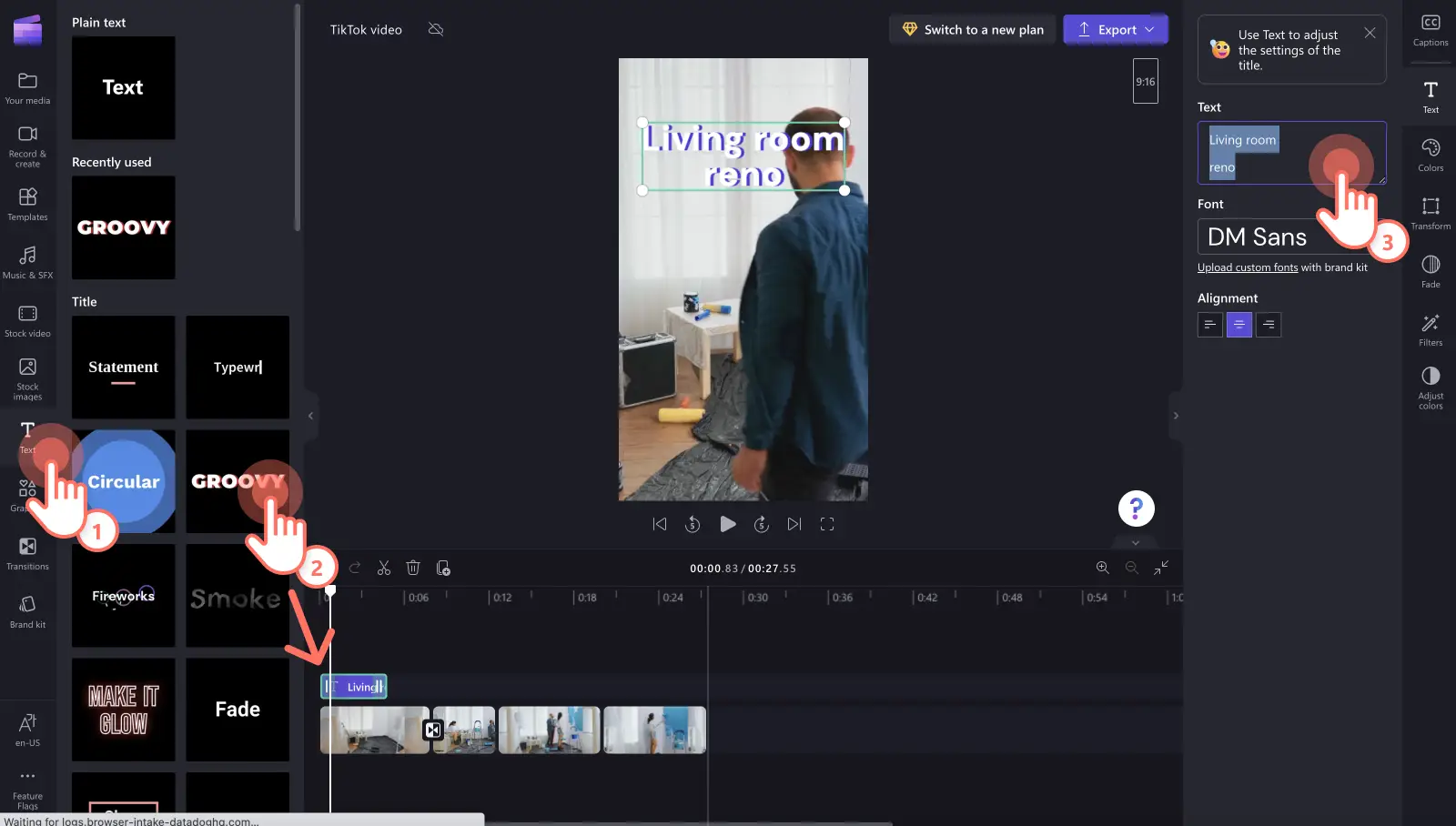 How to make a TikTok with Clipchamp video editor - step 2b