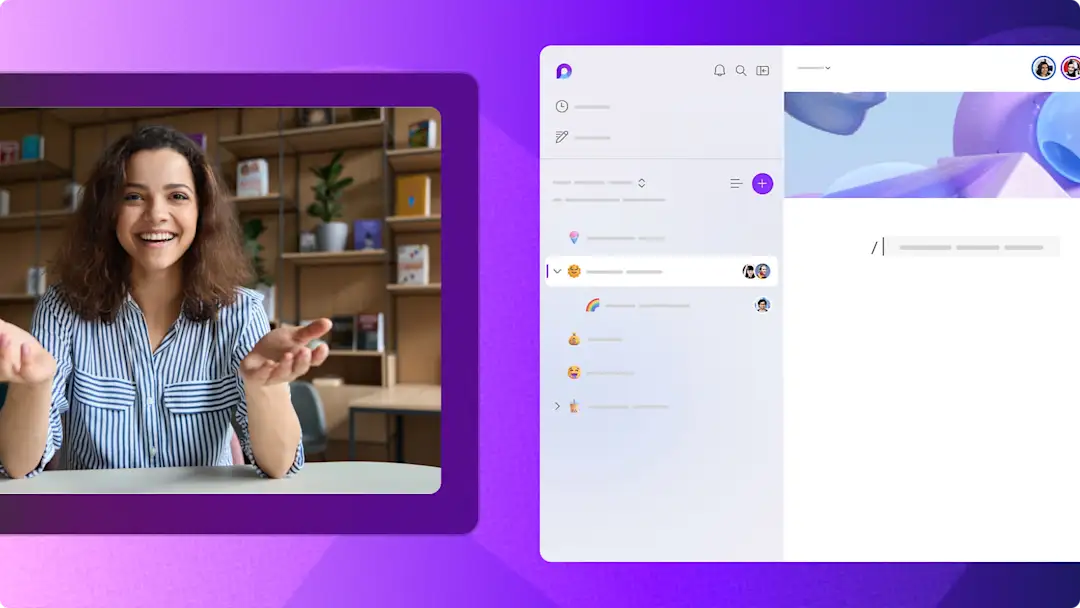 A user recording a webcam and screen video in Microsoft Loop