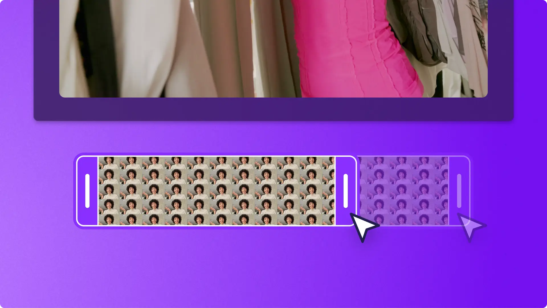 A user trimming a video asset on the editing timeline in Clipchamp.