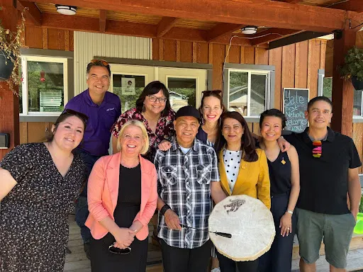 The Honourable Lisa Beare, TELUS team members and community members of Yale First Nation celebrating high-speed internet.