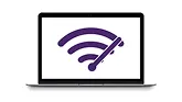 An open laptop screen demonstrating the speed of TELUS PureFibre Internet