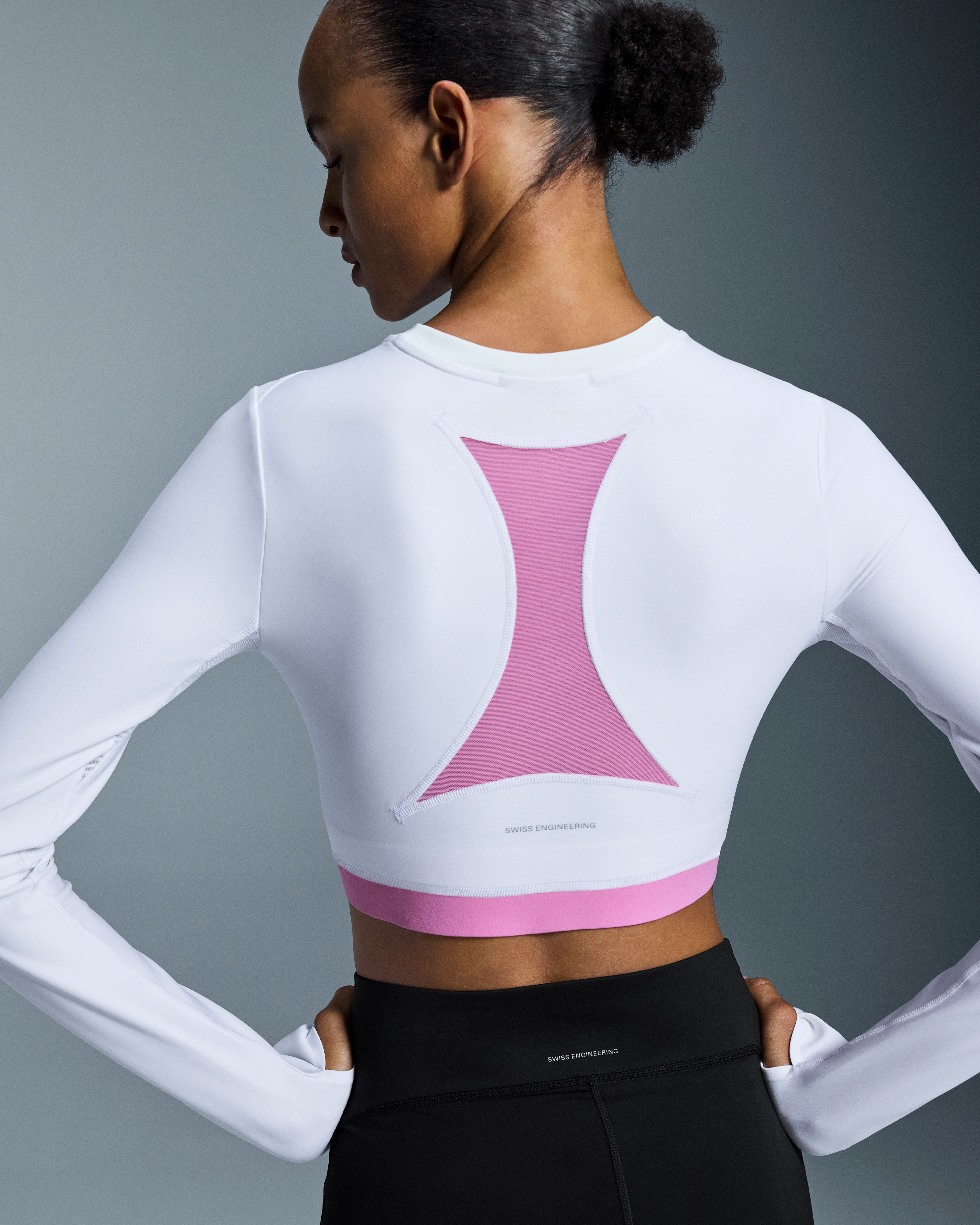 On Train Long Sleeve Crop White Women Tops and t-shirts
