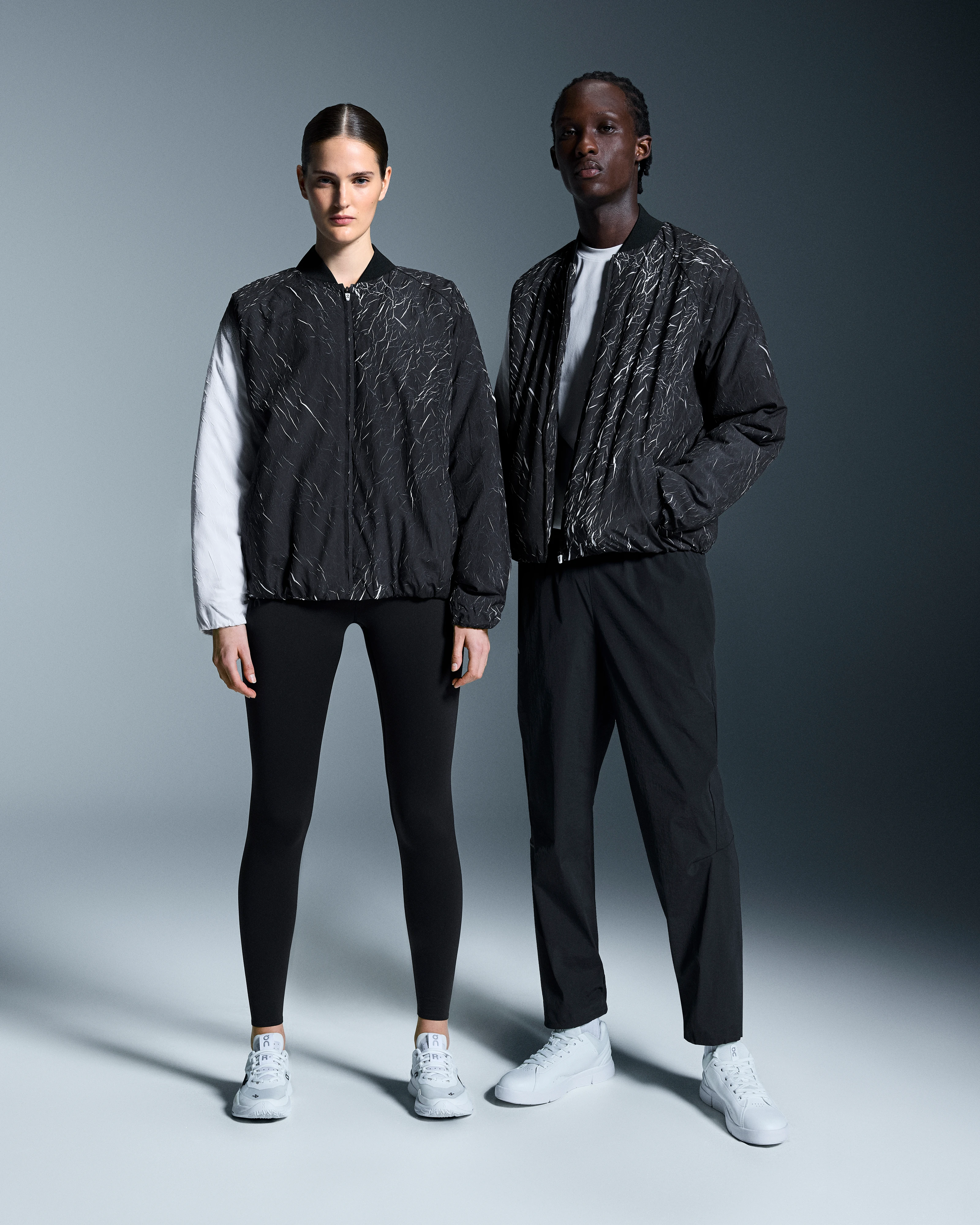 On Bomber Jacket Black & White Unisex Jackets