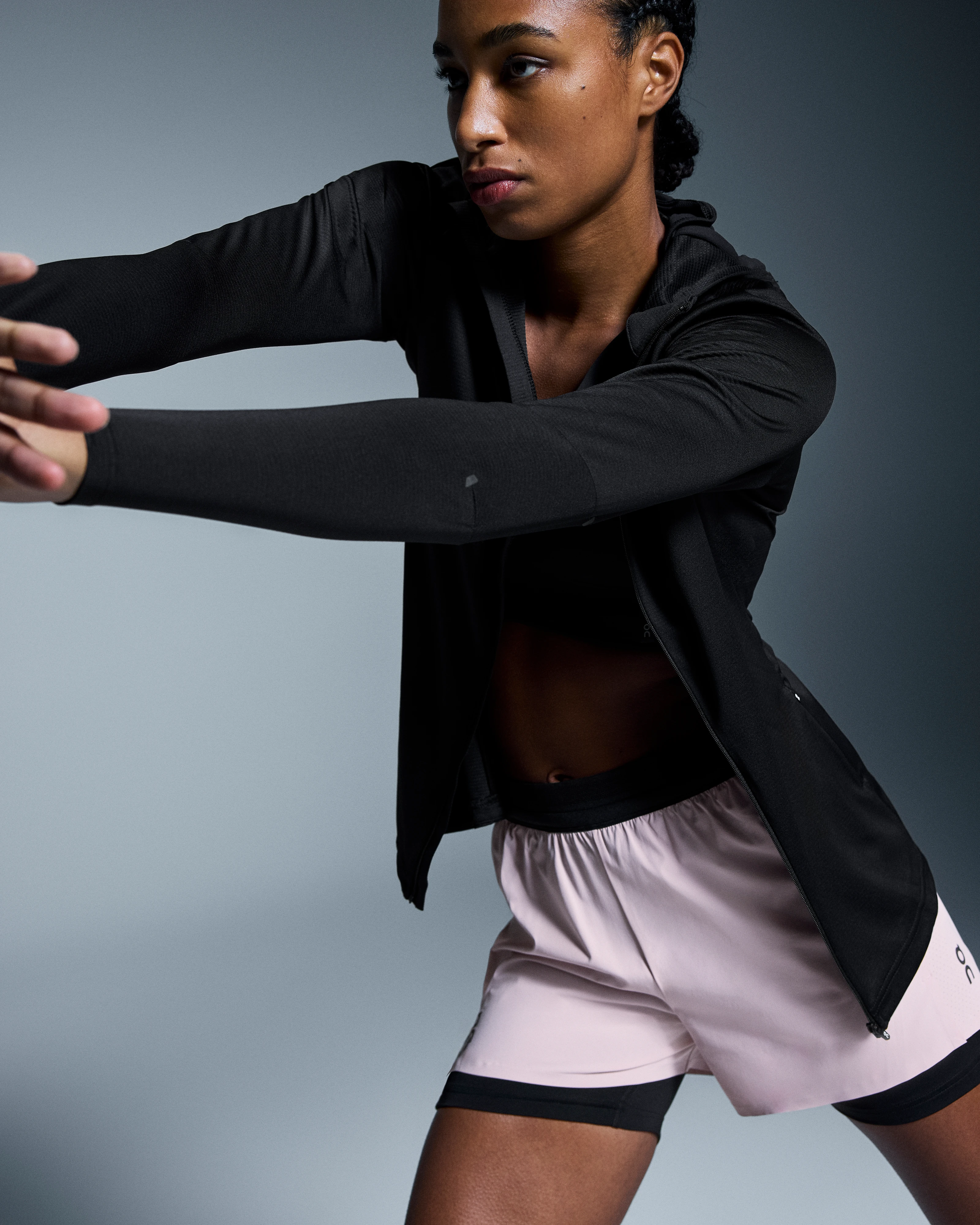 On 3" Performance 2/1 Shorts Mauve & Black Women Shorts