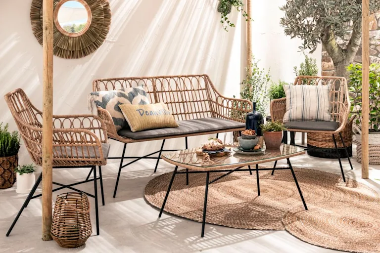 Ensemble de salon en rotin Grimaud