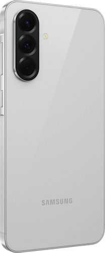 Samsung Galaxy A56 achterkant rechterzijde in lichtgrijs