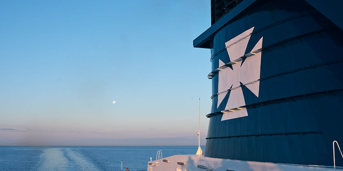 Close up of DFDS ferry Close up of DFDS ferry