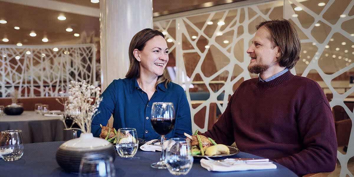 Couple in Mare Balticum restaurant Couple in Mare Balticum restaurant