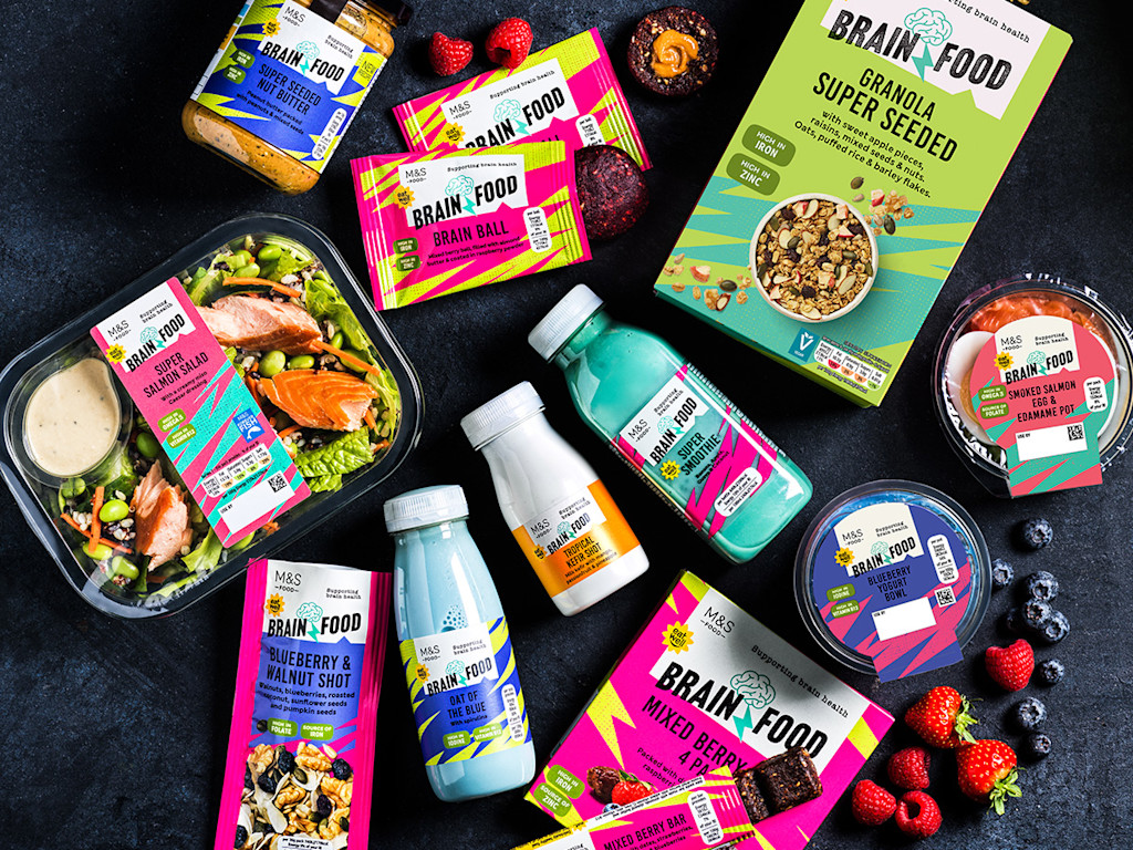 A selection of M&S Brain Food products.