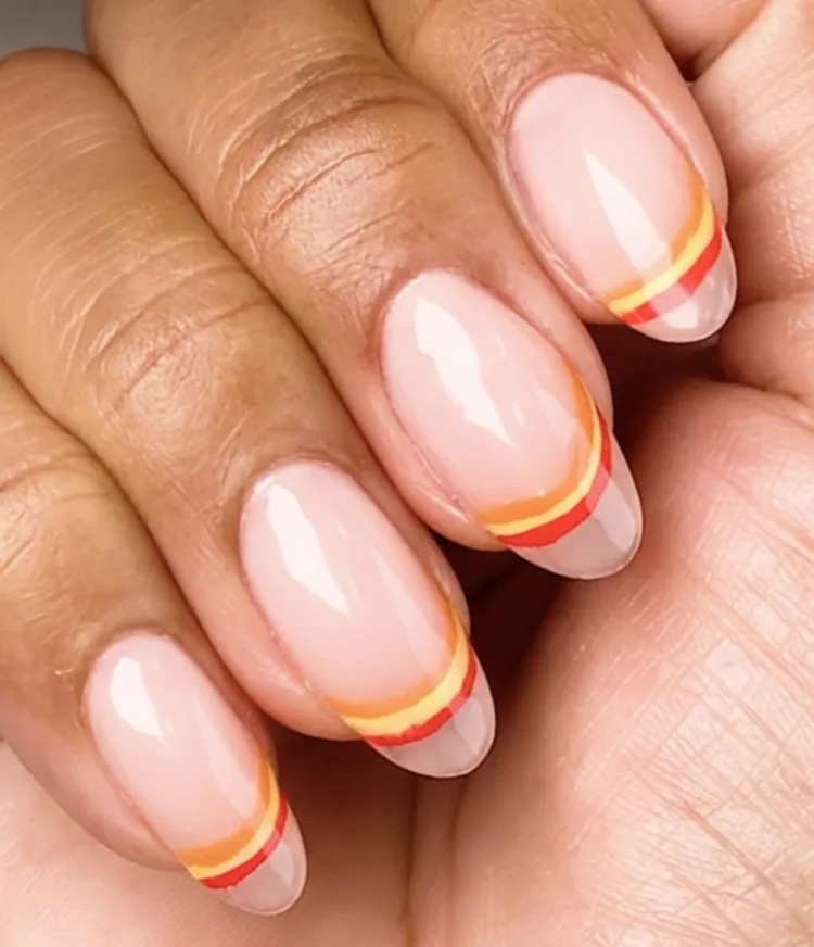 Take a Rain-Bow: Rainbow French Tip Summer Nail Art Look
