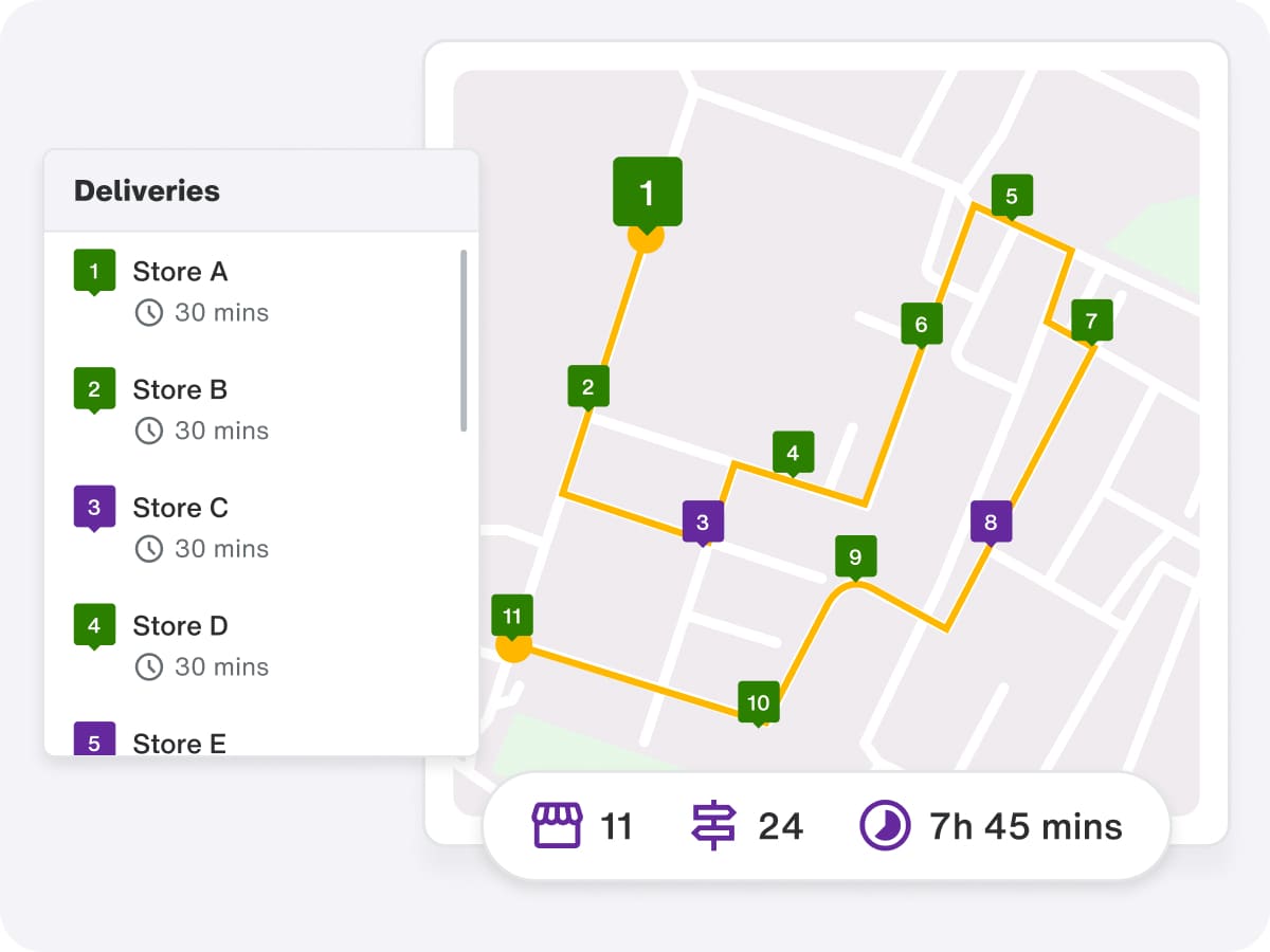  Map indicating the delivery location, integrated with retail execution software for efficient logistics management.