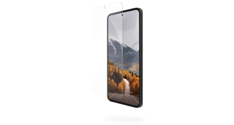 Voorkant van telefoon met screenprotector ervoor